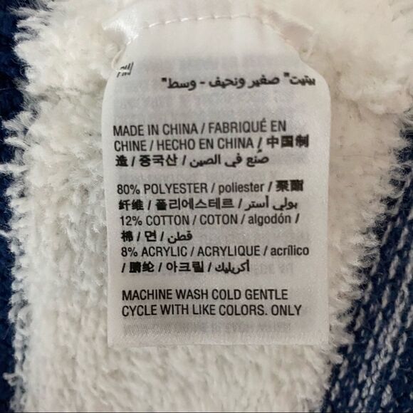 Style & Co White/Blue Striped Fleece Cardigan - Picture 6 of 6